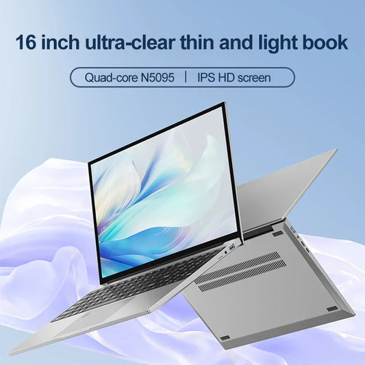 Laptop Intel Windows 11 system 16 inch 2K HD screen 16G RAM 2TB SSD N5095 keyboard mouse 0.3S fingerprint unlocking