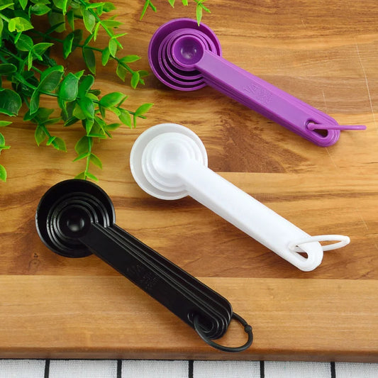 5Pcs/set 3 Colors Kitchen Measuring Spoon with Scale Tools